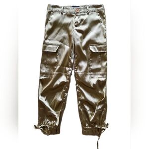 Satin Cargo Pants Miss Me Y2K Soft GOLD Size SMALL NEW